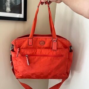 y2k 2000s Orange Coach Signature Cs Monogram Diaper Bag shoulder bag / handbag